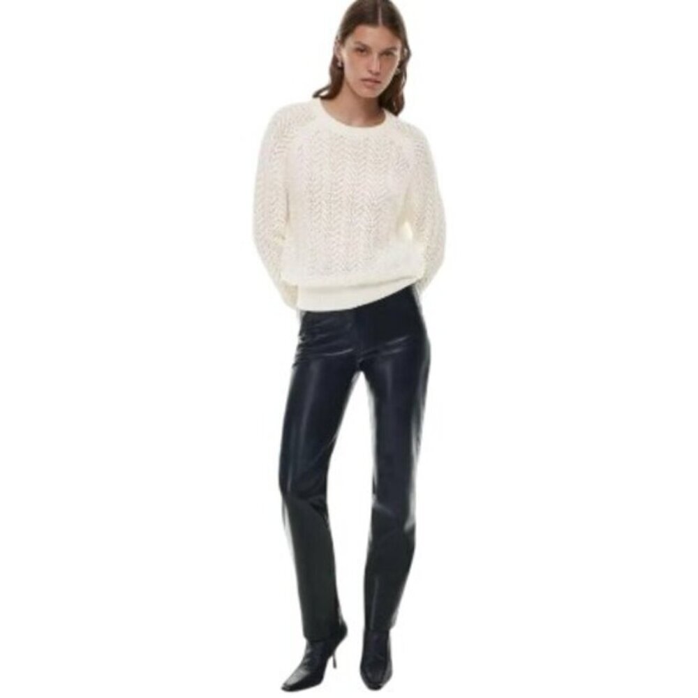 Aritzia White Crew Neck Sweater